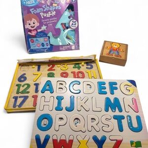 Preschool Puzzle & Activity learning Lot ABC Numbers puzzle board.